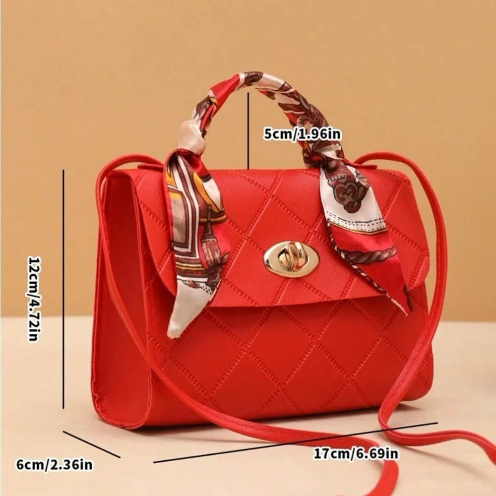 ⚠️Clearance Red Quilted Mini Crossbody Handbag - Picture 6 of 6